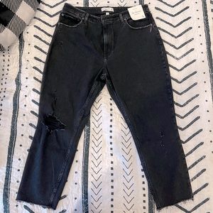 NEW Abercrombie Curve Love Skinny High Rise Jean, Black, 32/14 Short